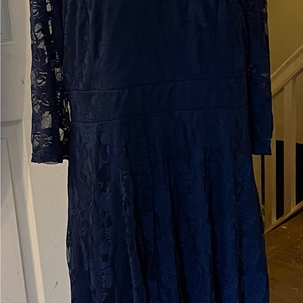 Elegant Navy Lace Dress